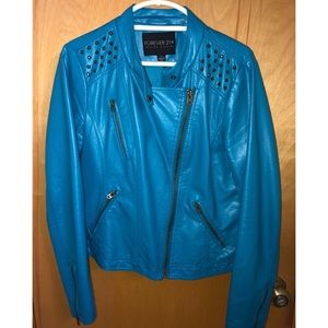 Forever 21 Turquoise Faux Leather Jacket